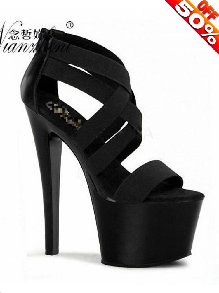 17cm Heeled Sandals Black pole - Crossfit G recension och pris