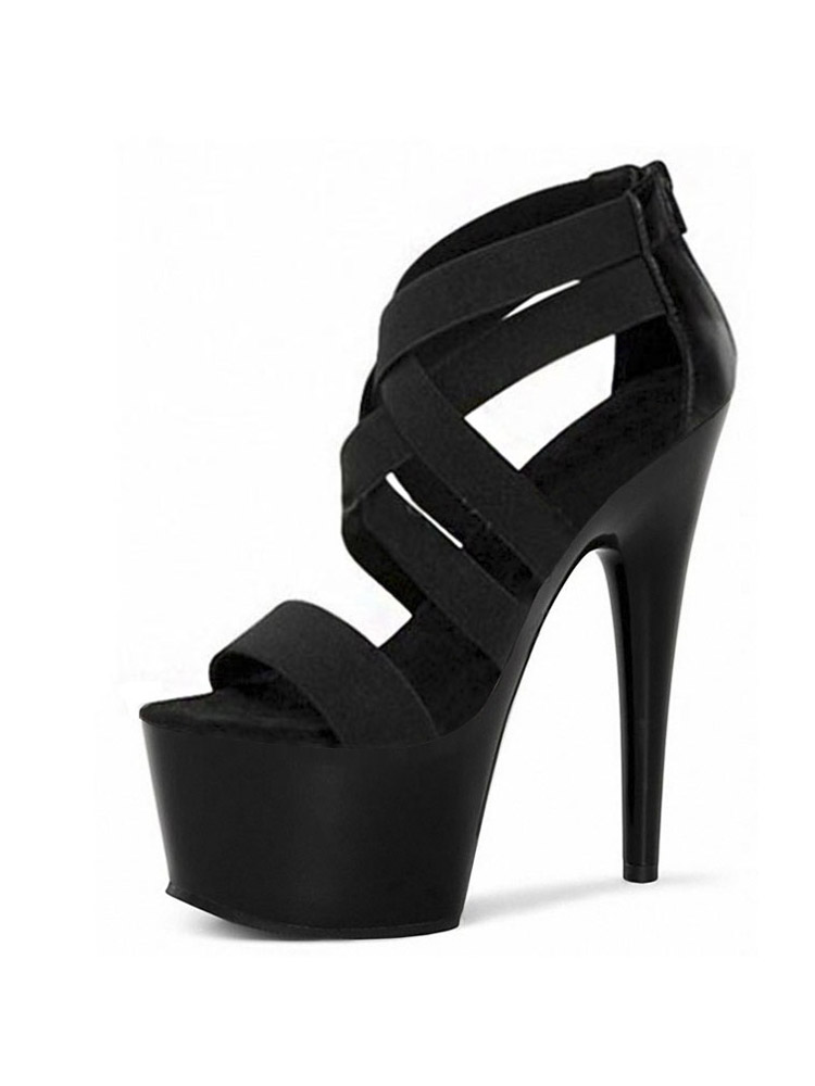 17cm Heeled Sandals Black pole - Crossfit G recension och pris